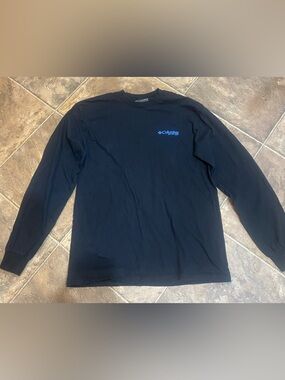 Columbia Black Long Sleeve Tee with Blue Logo